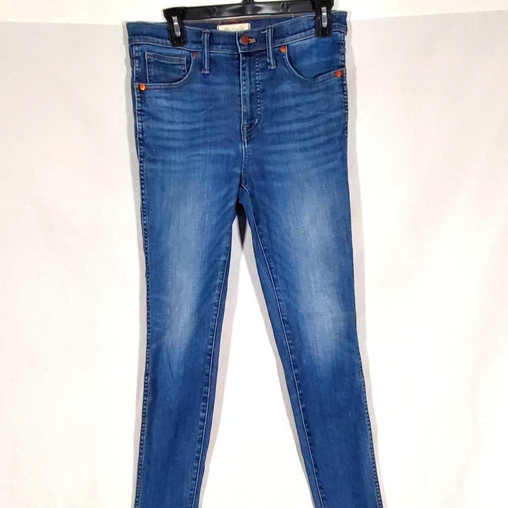 MADEWELL BLUE DENIM 10” HIGH RISE SKINNY JEANS